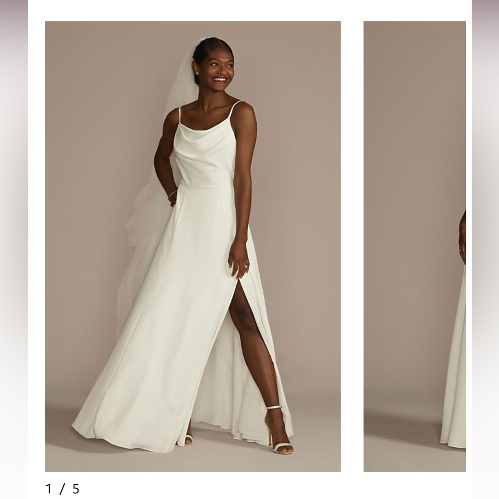 Nwt David’s Bridal White Sleeveless Wedding Dress